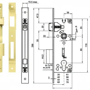 Serratura Da Infilare Cilindro Bordo Quadro 52X Mm.50 (Y52X0050) Yale