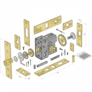 Serratura Da Infilare Cilindro Bordo Quadro Ottonato 52X- - Mm.70 (Y52X0070) - Yale
