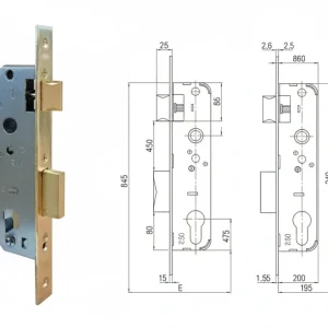 Serratura Da Infilare Cilindro 1 Mand. Bordo Quadro 5C012 Mm.30 (5C012300) Cisa