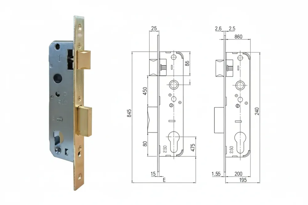 Serratura Da Infilare Cilindro 1 Mand. Bordo Quadro 5C012 Mm.30 (5C012300) Cisa