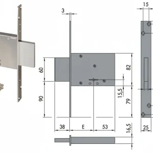Serratura Da Infilare Doppia Mappa 57013 Mm.70 (57013700) Cisa