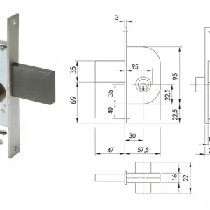 Serratura Da Infilare Per Cancelli Solo Scrocco 42110- - Mm.30 (42110300) - 2 Pezzi Cisa