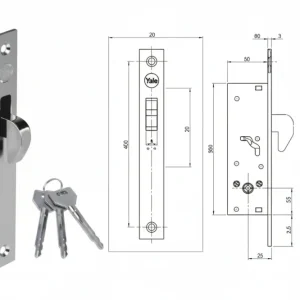 Serratura Da Infilare Per Montanti Gancio Chiave Croce F5815 Mm.20 (Yf5815) Yale