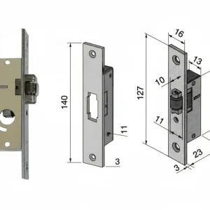 Serratura Da Infilare Per Montanti Solo Rullo 114 Mm.15 (11415010) Welka
