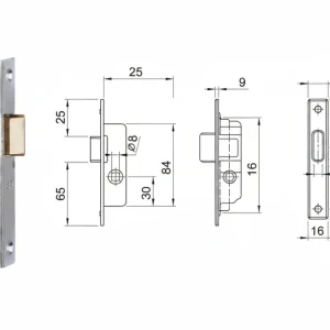Serratura Da Infilare Per Montanti Solo Scrocco 762 Mm.15 Frontale Mm.20 (762002) Iseo
