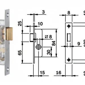Serratura Da Infilare Per Montanti Solo Scrocco 762 Mm.15 Frontale Mm.16 (762001) Iseo