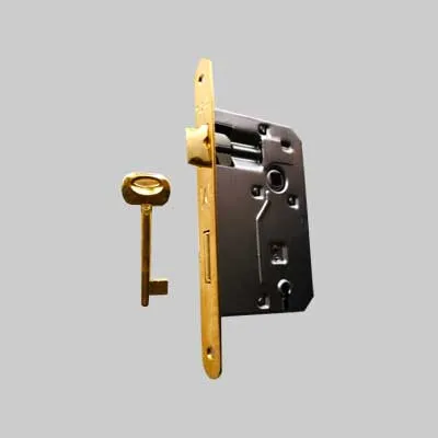 Serratura Per Porte Legno 'Patent' Frontale Bordo Tondo Bonaiti E45 Ottonata - Bonaiti