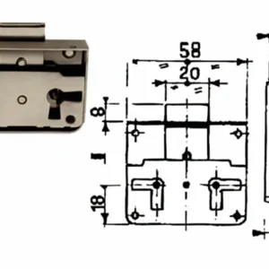 Serratura 1/2 Scatola Da Applicare- - Mm.15 - 5 Pezzi Mrcas
