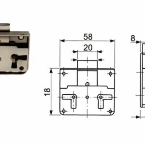 Serratura 1/2 Scatola Da Applicare- - Mm.35 - 5 Pezzi Mrcas