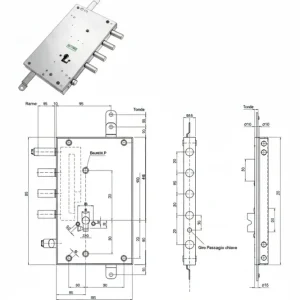 Serratura Triplice Applicare Serrablinda Con Scrocco Cil.Europeo 85461- - Mm.70 Dx (85461S) - Mottura