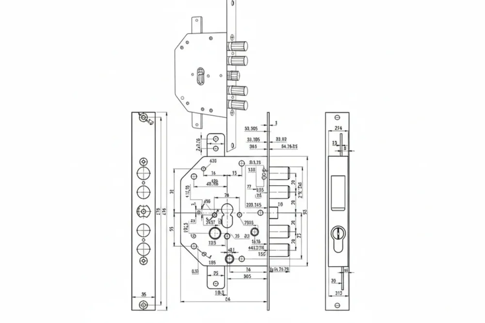 Serratura Triplice Infil. C/Scrocco Cil. Eu. Clever Blindate 2151 Pe Mm.60 Dx (2151Pen01Ncl/Fl) Cr