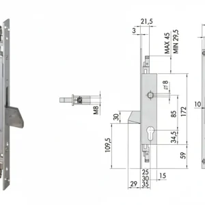 Serratura Triplice Infilare Per Montanti Solo Caten. 46800 (Ex46300) Mm.30 (46800300) Cisa