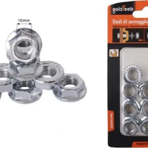 Set 10pz Dado Esagonale Flangiato Dadi Di Serraggio M10 Bulloni Vite 10mm 94925