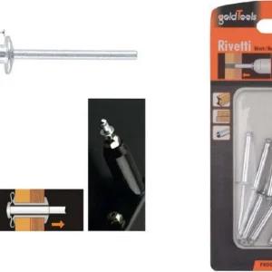 Set 10pz Rivetti Rivetto 4.8x25mm Accessori Bricolage Ferramenta Fai Da Te 90825