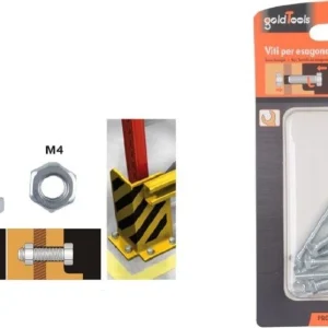 Set 10pz Vite Viti Per Esterno Testa Esagonali 4 X 40mm Con Dadi Dado M4 90907