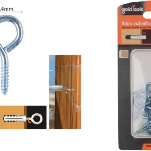 Set 16pz Viti Vite Occhiello Gancio Chiuso 14x30mm Filettatura Per Legno 90719