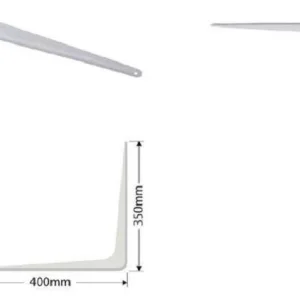 Set 2pz Reggimensola Supporto Staffa Triangolo Mensola Metallo 40cm Bianca 91259