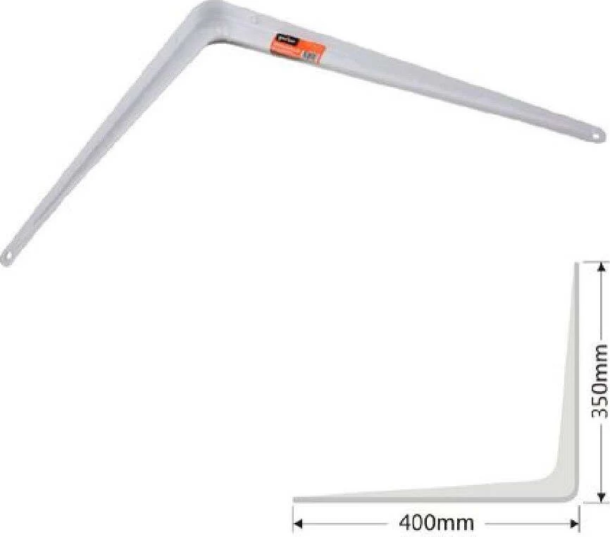 Set 2pz Reggimensola Supporto Staffa Triangolo Mensola Metallo 40cm Bianca 91259