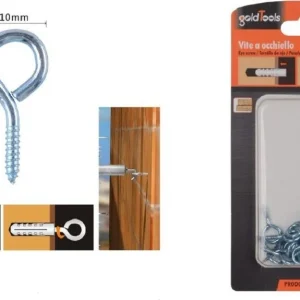 Set 41pz Viti Vite Occhiello Gancio Chiuso 10x20mm Filettatura Per Legno 90723