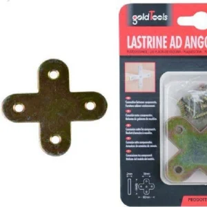 Set 4pz Lastrina Lastrine Ad Angolo Forma X 60x18x2mm Con Viti Per Mobili 91232