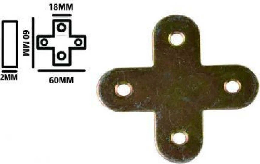 Set 4pz Lastrina Lastrine Ad Angolo Forma X 60x18x2mm Con Viti Per Mobili 91232