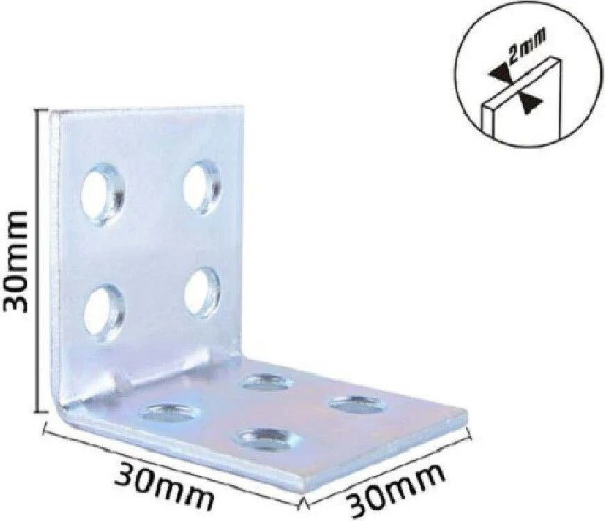 Set 4pz Lastrine Lastrina Ad Angolo Angolare 30x30x30x2mm Con Viti Mobili 57119