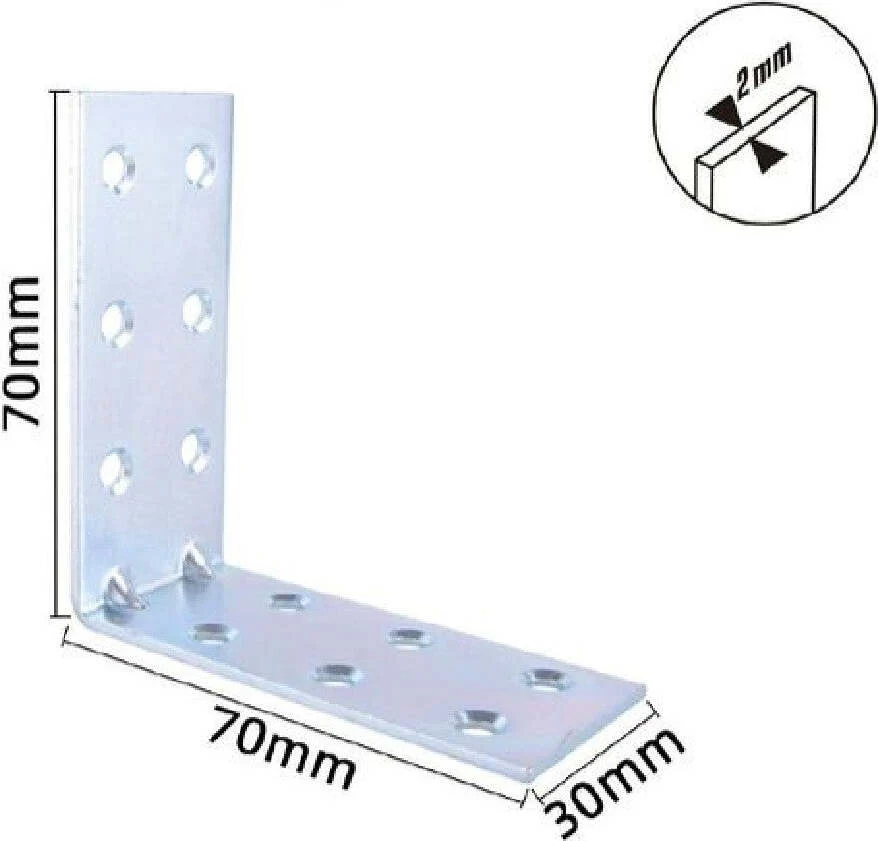Set 4pz Lastrine Lastrina Ad Angolo Angolare 70x70x30x2 Mm Con Viti Mobili 57123