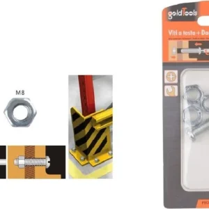 Set 4pz Viti Vite Testa Croce Tonda 8 X 40mm Con Dadi Dado Esagonale M8 90986