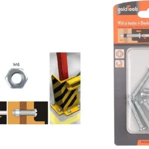 Set 8pz Viti Vite Testa Croce Tonda 6 X 30mm Con Dadi Dado Esagonale M6 90978