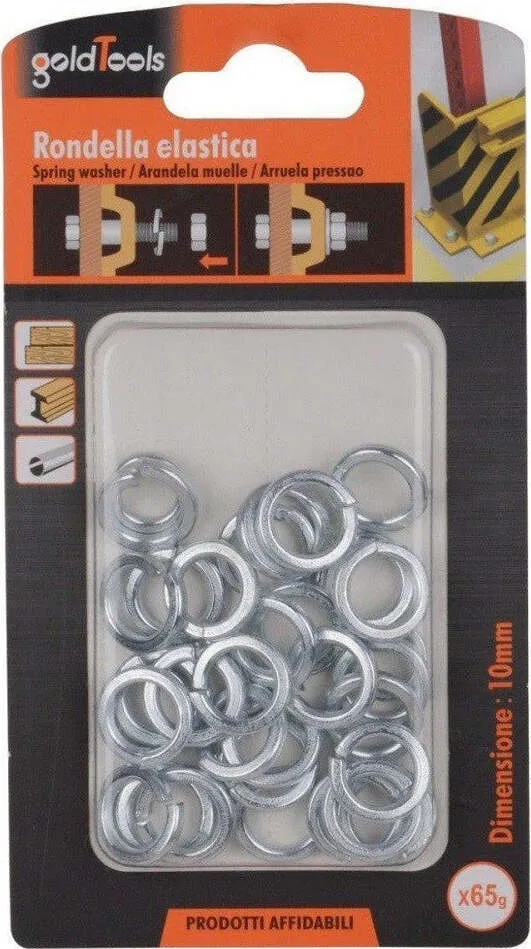 Set Confezione 65gr. Rondelle Elastiche Acciaio Rondella Diametro 10 Mm 90837