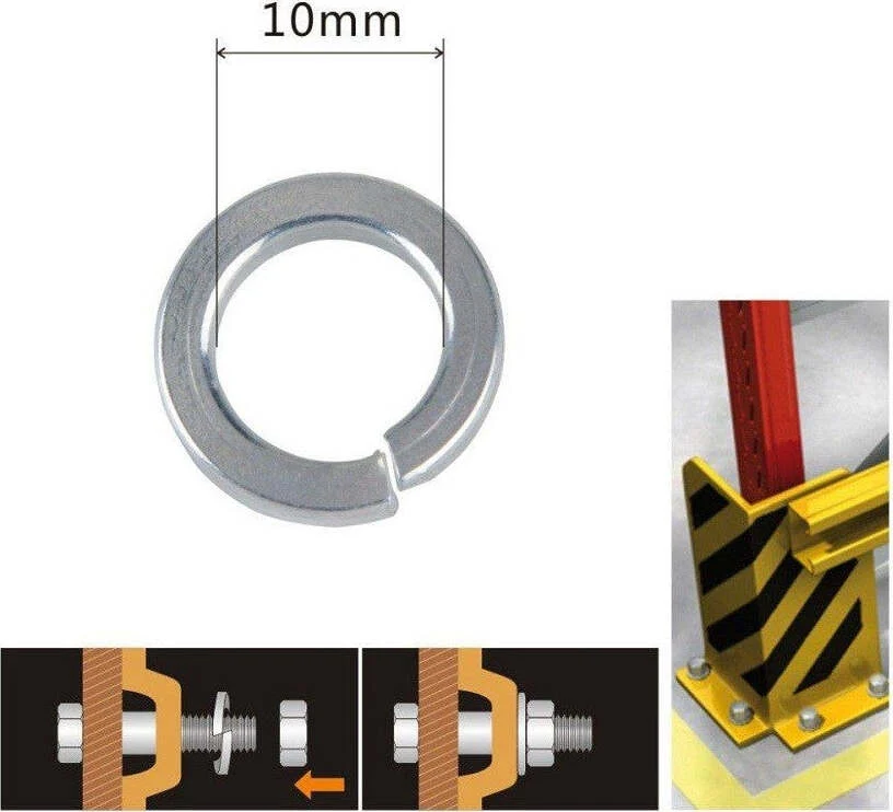 Set Confezione 65gr. Rondelle Elastiche Acciaio Rondella Diametro 10 Mm 90837