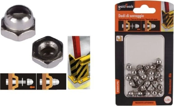 Set 26 Pz Dado Dadi Ciechi Esagonali M6 Serraggio 6mm Per Chiave Esagonale 94918