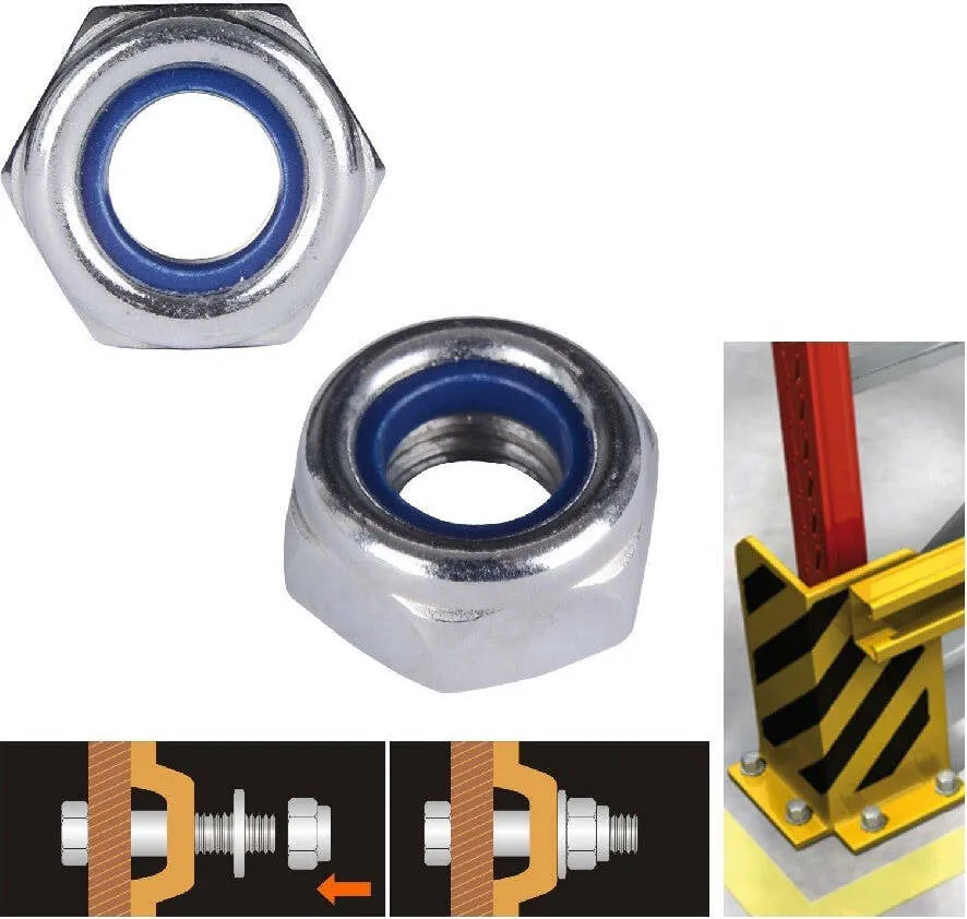 Set 55 Pz Dado Esagonale Dadi Di Serraggio M4 4mm Antiscivolo Bulloni Viti 93338