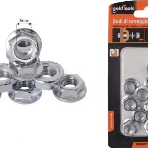 Set 13 Pz Dado Esagonale Flangiato Dadi Di Serraggio M8 Bulloni Vite 8mm 94924