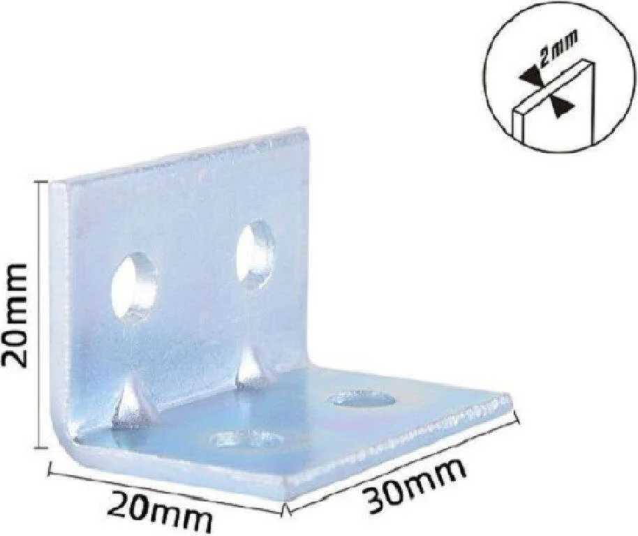 Set 4 Pz Lastrine Lastrina Ad Angolo Angolare 20x20x30x2mm Con Viti Mobili 57118