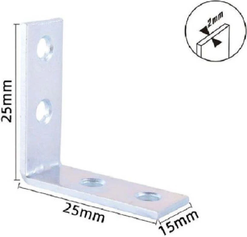 Set 4 Pz Lastrine Lastrina Ad Angolo Angolare 25x25x15x2mm Con Viti Mobili 57110