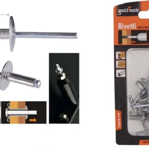 Set 12 Pezzi Rivetti Rivetto 4.8 X 13mm Accessori Per Bricolage Ferramenta 94981