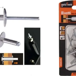 Set 10 Pezzi Rivetti Rivetto 4.8x19 Mm Accessori Per Bricolage Ferramenta 94983