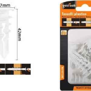 Set 8 Pezzi Tasselli Plastica Tassello Fischer Fissaggio Viti 17x42 Mm 57185
