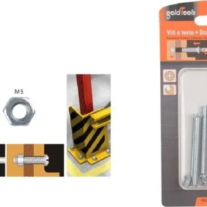 Set 9 Pezzi Viti Vite Testa Croce Piatta 5 X 50 Mm Con Dado Esagonale M5 90942