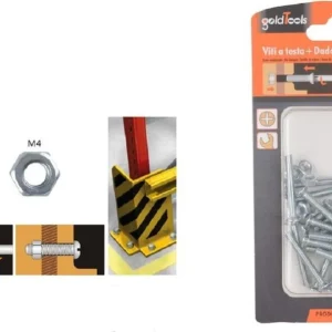 Set 18 Pezzi Viti Vite Testa Croce Piatta 4x30mm Con Dado Esagonale M4 90936