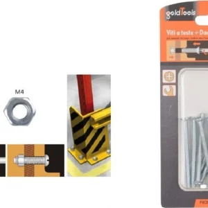 Set 12 Pezzi Viti Vite Testa Croce Piatta 4x50mm Con Dado Esagonale M4 90938