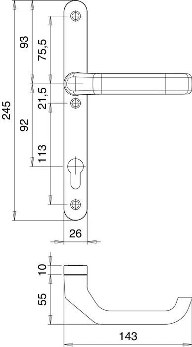 Set di porte con profilo EDI Atlas 1200/K22/2026 alluminio F1 ( 3000200041 )