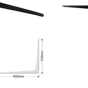 Set 2 Pz Reggimensola Supporto Staffa Triangolo Mensola Metallo 40 Cm Nero 91275