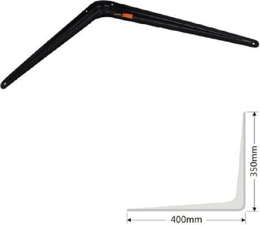 Set 2 Pz Reggimensola Supporto Staffa Triangolo Mensola Metallo 40 Cm Nero 91275