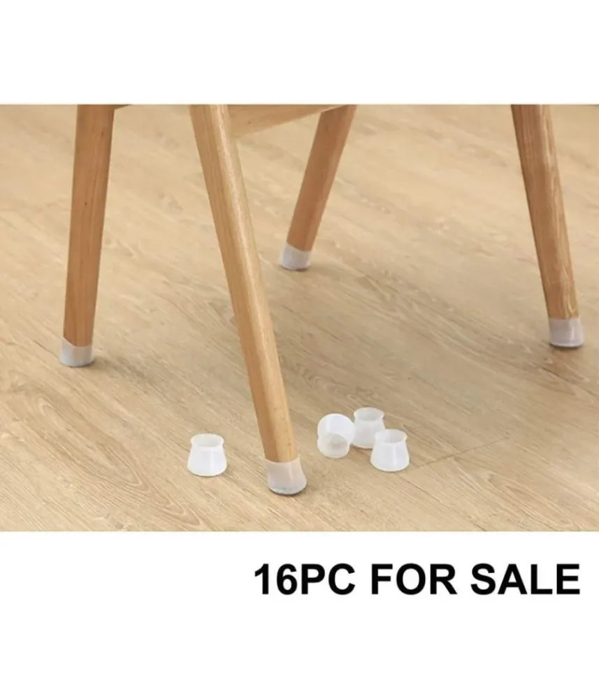 Set 16 Pz Tappi Protezioni Per Gambe Sedia Mobili Tavoli Silicone Con Feltro