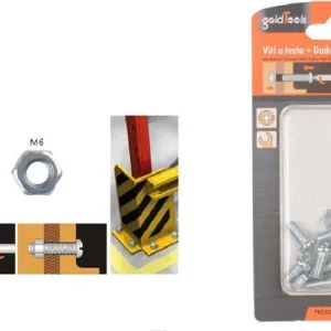 Set 12 Pz Viti Vite Testa Croce Tonda 6x12 Mm Con Dadi Dado Esagonale M6 90974