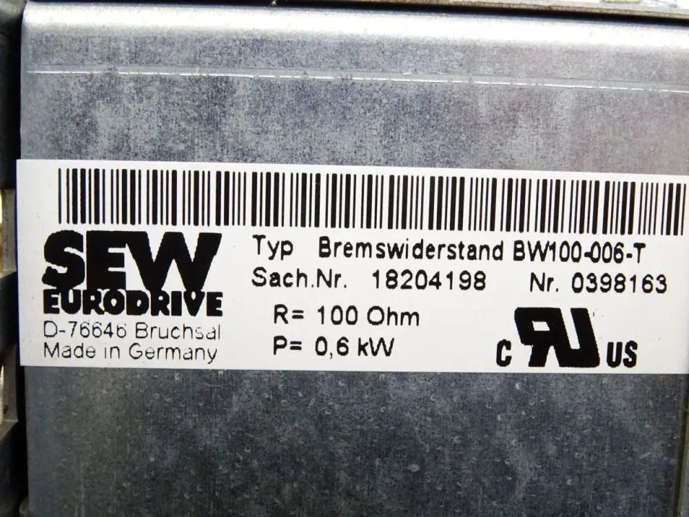 SEW Eurodrive Bremswiderstand 18204198 100 Ohm 0.6kW BW100-006-T BW100006T