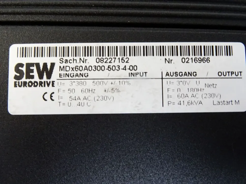 SEW MDx60A0300-503-4-00 08227152 MDS60A0300-503-4-00 08265100 DFI Interbus-S 227 + MDS Encoder /Out/Resolver