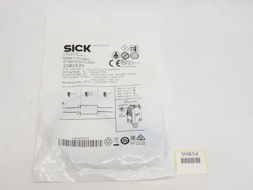 Sick 1081533 GTB6-P0211S60 Miniatur-Lichtschranke / Neu OVP
